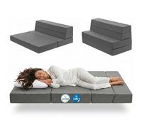 Arensberger Colchón plegable Multifold 90 x 200 cm, 15 cm de alto, cama de invitados plegable, colchón plegable para camping, colchón de invitados, sofá plegable, funda extraíble, espuma de gel