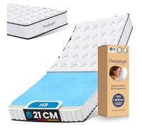 Arensberger Lena Colchón de muelles con espuma viscoelástica, 140 x 200 cm, altura 21 cm, dureza H3/H4, colchón de muelles ensacados HR, colchón enrollable, ergonómico