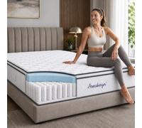 Arensberger Viktoria Colchón de 90 x 190 cm, colchón de muelles ensacados de 25 cm con espuma de gel NANOCELL® de 5 cm, dureza H2/H3/H4, colchón de muelles elásticos, colchón enrollable, certificado
