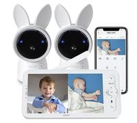 ARENTI 2K Camara Vigilancia Bebe, 2,4GHz WiFi Vigilabebes con 2 Camaras, 355° PTZ Vigilabebés Visión Nocturna, 5" LCD Pantalla, Comunicación Bidireccional, Detección de Movimiento