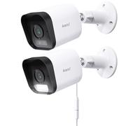 ARENTI Camara de Vigilancia WiFi Exterior 2,5K/4MP, Camaras Vigilancia Domicilio WiFi con Cable 2,4GHz, Visión Nocturna en Color, IP65 Impermeable, Audio de 2 Vías con Alexa & App (2PC)