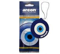 Areon Ambientador Coche Aire Colgante Cristal Negro Colgar Olor Perfume Original Cartón Amuleto Oriental Nazar Retrovisor Casa Oficina 2D ( Black Crystal Blue Eye Pack de 1 )