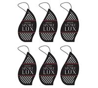Areon Ambientador Coche Sport Lux Plata Colgante Colgar Olor Perfume Original Negro Cartón Retrovisor Casa Oficina 2D (Silver Pack de 6)
