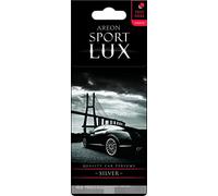 Areon Ambientador Coche Sport Lux Plata Colgante Colgar Olor Perfume Original Negro Cartón Retrovisor Casa Oficina 2D (Silver Pack de 6)