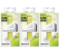 Areon Clima Fresh Ambientador Manzana Verde Casa Aire Acondicionado Olor Fruit Original Hogar Salón Oficina Tienda (Green Apple Pack de 3)