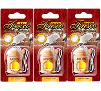 Areon Fresco Ambientador Coche Coco Casa Olor Fruit Tropical Perfume Liquido Botella Madera Colgante Blanco Oficina 3D 4ml ( Coconut Pack de 1 )