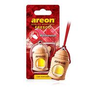 AREON Fresco - Ambientador colgante para coche, aroma natural y amaderado, fragancia de 40 a 50 días de larga duración, difusor en carcasa colgante de madera, accesorios y elementos esenciales para automoción, sandía