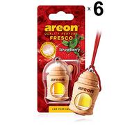 AREON Fresco Ambientador Fresa Coche Olor Fruit Colgante Rojo (Pack de 6)