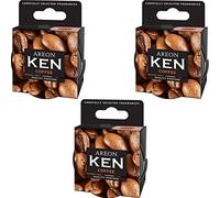 AREON Ken Ambientador Coche Café Aire Olor Lata Debajo Asiento Marrón 3D (Pack de 3)