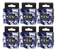 AREON Ken Ambientador Cristal Negro Coche Aire Olor Lata Debajo Asiento 3D (Pack de 6)