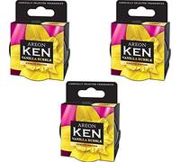 AREON Ken Ambientador Vainilla Bubblegum Chicle Coche Aire Olor Dulce Lata Debajo Asiento Rosa 3D (Pack de 3)