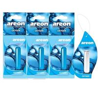 AREON Liquido Ambientador Coche Colgante Oxígeno Olor Perfume Mini Colgar Azul Retrovisor Casa Oficina 3D 5ml (Oxygen Pack de 3)