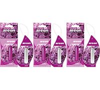 AREON Liquido Ambientador Coche Lila Casa Flor Olor Perfume Mini Colgar Colgante Púrpura Retrovisor Oficina 3D 5ml (Lilac Pack de 3)