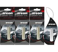 AREON Liquido Ambientador Coche Oro Perfume Casa Olor Mini Colgar Colgante Negro Retrovisor Oficina 3D 5ml (Gold Pack de 1)