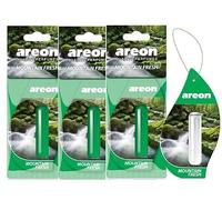 AREON Liquido Ambientador Montaña Fresca Casa Coche Olor Flor Perfume Mini Colgar Colgante Púrpura Retrovisor Oficina 3D 5ml (Mountain Fresh Pack de 3)