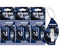 AREON Liquido Ambientador Nuevo Coche Olor New Car Perfume Mini Colgar Colgante Azul Retrovisor Oficina 3D 5ml (Pack de 3)