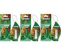 AREON Liquido Ambientador Pino Coche Casa Olor Perfume Mini Colgar Colgante Verde Retrovisor Oficina 3D 5ml (Pine Pack de 3)