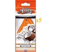 Areon Mon Ambientador Coche Coco Naranja Tropical Olor Colgante Colgar Perfume Original Cartón Retrovisor 2D ( Coconut Pack de 5 )