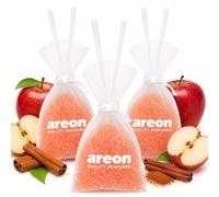 AREON Perlas I Car & Home - Ambientador para colgar en coche y casa, aroma de manzana y canela (paquete de 3)