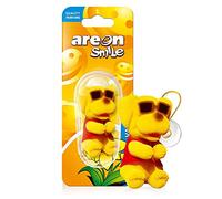 AREON Smile Ambientador Vainilla Coche Aire Divertido Mini Decorativo Perro Colgar Colgante Retrovisor Moderno Amarillo Muñeco Grasioso Original Perfume 3D Casa Oficina Olor (Vanilla Pack de 1)