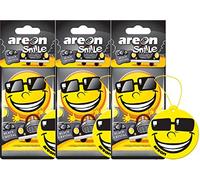 Areon diseño de Smile para colgar ambientador para coche negro cristal (Pack de 5)