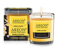 areon Vela aromática en vaso de cristal, colección prémium, duración de combustión hasta 25 horas, aroma de vainilla negra.
