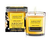 areon Vela aromática en vaso de cristal, colección prémium, duración de combustión hasta 25 horas, aroma de vainilla negra.