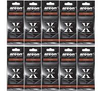 AREON X Ambientador Coche Coco Tropical Olor Casa Colgante Colgar Perfume Original Negro Cartón Retrovisor Oficina 2D (Coconut Pack de 10)