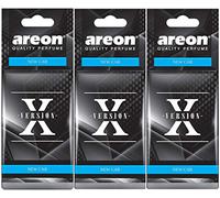 AREON X Ambientador Coche Olor Nuevo New Car Colgante Colgar Perfume Original Negro Cartón Retrovisor Casa Oficina 2D (Pack de 3)