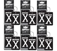 Areon X Ambientador de coche de cristal negro para colgar en espejo de cartón 2D (paquete de 3)