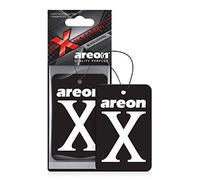 AREON X XV02 - Ambientador colgante para coche, aroma de cristal negro, adornos colgantes de papel, aroma de larga duración para coche o hogar, paquete de 12