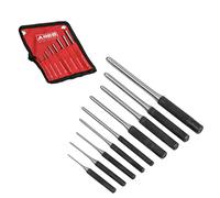ARES 10021 - Juego de punzones de 9 piezas - Perforadoras duraderas de acero forjado con calor y bolsa - Ideal para reparación de automóviles, armería, trabajo artesanal y reparación de joyas