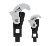 ARES 33008 - Juego de llaves de cabeza de cuervo de ajuste automático con resorte de 2 piezas - 8 a 32 mm (5/16 pulgadas a 1 1/4 pulgadas) - unidades cuadradas macho y hembra para mayor versatilidad