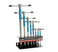 ARES 44001 - Juego de llaves Allen hexagonales métricas de 3 vías con mango en T, tamaños de 2 mm a 10 mm, mango deslizante, manga giratoria para una velocidad versátil y aplicación de apalancamiento