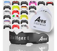 Ares Fightwear® Protector bucal con caja de almacenamiento para artes marciales, MMA y atletas, máxima protección bucal gracias a su ajuste óptimo, profesional para hombre y mujer