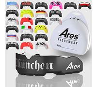Ares Fightwear Protectores bucales con caja de almacenamiento para artes marciales, artes marciales, artes marciales y atletas, protección bucal máxima gracias a un ajuste óptimo I protector profesional para hombre y mujer