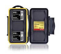 Ares Foto® Caja de protección • Almacenamiento de tarjeta de memoria para 6 CF cards (Compact Flash Cards) • Funda guardar porta caja bolsa. Revestimiento de goma integrado: Impermeable.