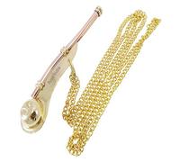 Ares India Silbato de latón de cobre de 5 pulgadas con cadena Bosun Call Pipe Marítimo Nautical