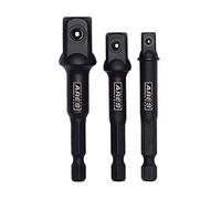 ARES Juego de adaptadores de enchufe de grado de impacto 700003 pulgadas, convierte el taladro de impacto en un destornillador de enchufe de alta velocidad, 14 pulgadas, 38 pulgadas y 12 pulgadas