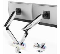ARES WING Brazo de monitor dual RGB para monitores ultraanchos de 17 a 38 pulgadas, soporta 36.2 libras, soporte de monitor doble resistente para escritorio, soporte de monitor doble ajustable con