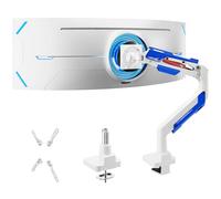 ARES WING Brazo de Monitor Ultra Ancho Resistente para Pantallas de 57 Pulgadas de hasta 30kgs, Soporte de Escritorio para TV y Monitor diseñado para Samsung Odyssey Ark, Neo G9, ViewFinity S9 y más