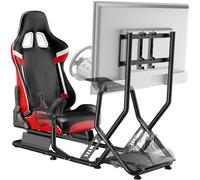 ARES WING Cabina de simulador de carreras con soporte para monitor y asiento, cabina de carreras Formula y GT Sim compatible con Fanatec, Thrustmaster, Logitech, Moza Racing Games en PS5, PS4, Xbox y