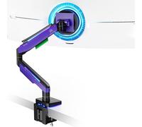 Ares Wing Soporte de monitor para monitor curvo y ultraancho de 17 a 49 pulgadas, soporte de brazo Vesa de hasta 44 libras, abrazadera de resorte de gas ajustable y soporte de escritorio con ojales