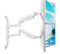 ARES WING Soporte de Pared para 2 monitores de 17"-40" | Brazo de Gas, Para pantallas Ultra Wide, 12 kg por brazo, totalmente ajustable para oficina, PC y juegos