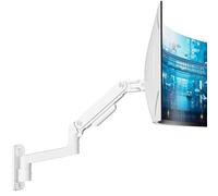 ARES WING Soporte de Pared para Doble Monitor de 17-49", Blanco | Ajustable para Monitores de PC y TV, VESA 75/100mm, Inclinación, Giro, Rotación, 2-20kg/Brazo, Ahorro de Espacio