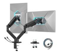 ARES WING Soporte Dual para Monitores 17-35", Brazo Doble 2-12 kg con Puertos USB-A/C, Gestión de Cables, Inclinable/Giratorio/Rotatorio, VESA 75/100 mm