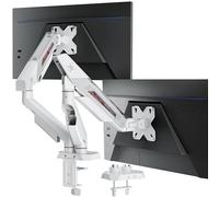 Ares Wing Soporte Monitor Doble 17-35", Brazo Ajustable 12 kg/Arm, Blanco | Brazo monitor ergonómico con giro 360°, inclinación, altura ajustable, VESA 75/100mm y gestión de cables