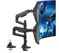 ARES WING Soporte Monitor para 2 Monitores de 17-49", Negro | Brazo Monitor Carga máx. 20 kg/brazo, Soporte Escritorio Altura Regulable, VESA 75/100 mm