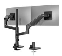 ARES WING Soporte Monitor para 2 Monitores de 17" a 49", Negro | Soporte para monitores de alta resistencia, Brazo Monitor Carga máx. 20 kg/brazo, VESA 75/100 mm