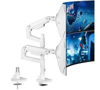 ARES WING Vertical Soporte Monitor Doble para Monitor 17-49 Pulgadas LED/LCD, Soporte 2 Monitores Peso Máximo 20KG de Cada Brazo, Giro de 360° y Rotación de 180°, Altura Ajustable, VESA 75/100 mm